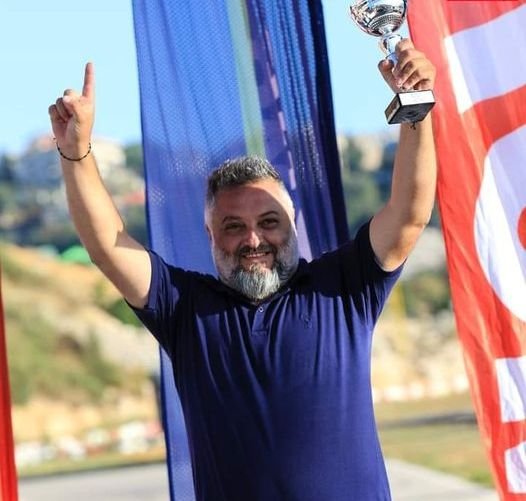 فراس جابر بطل لبنان ضمن فئته بعد فوزه بسباق السرعة الخامس